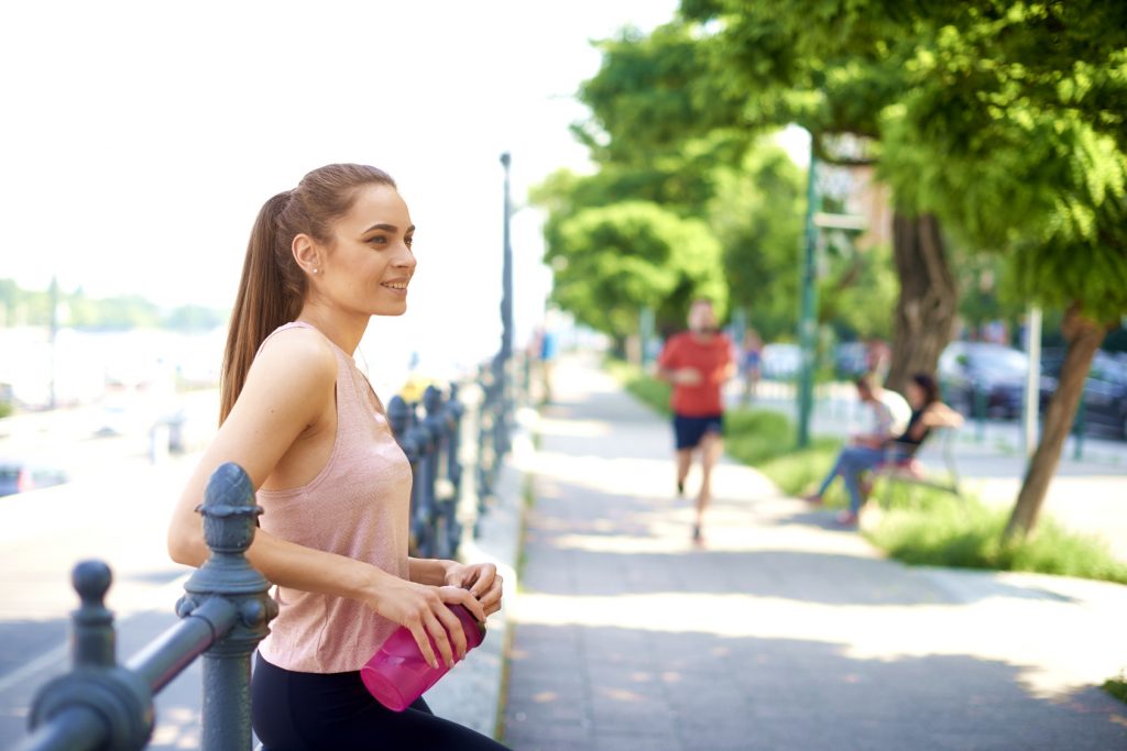 woman running in the summer